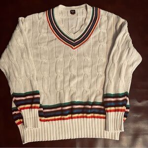 Rowing Blazers X Target Cable Knit Sweater Ltd Edition Croquet Rainbow Stripe XL